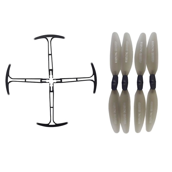 4x Reservepropeller + Propellerbeskyttelse for Hs175 D65 Syma X500 X30 Z6 Drone Gray