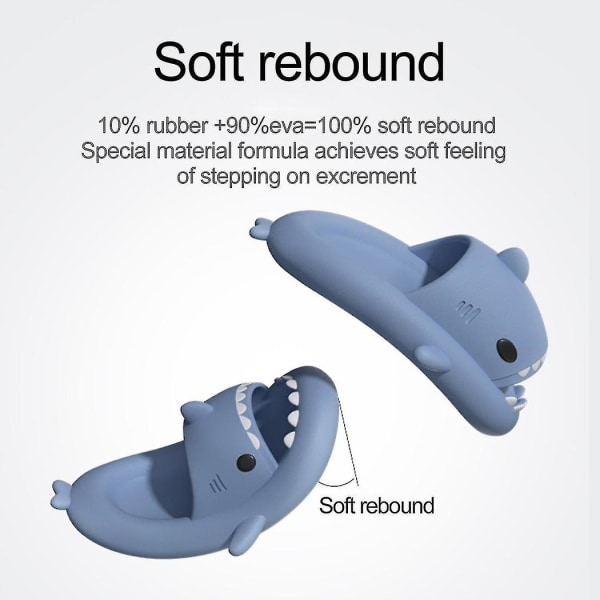 Söta Hajpar Slippers - Halksäkra EVA-tofflor för Män, Kvinnor, Barn, Utomhus grey 36 37