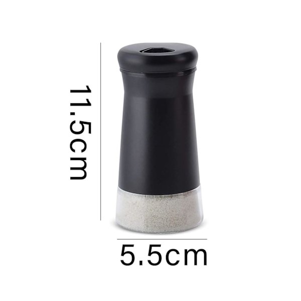 Salt- og pebershaker - Sort & Sølv Krydderidispensor med Hældningshuller - Rustfrit Stål & Glas - Sæt af 2 Flasker - Lilla