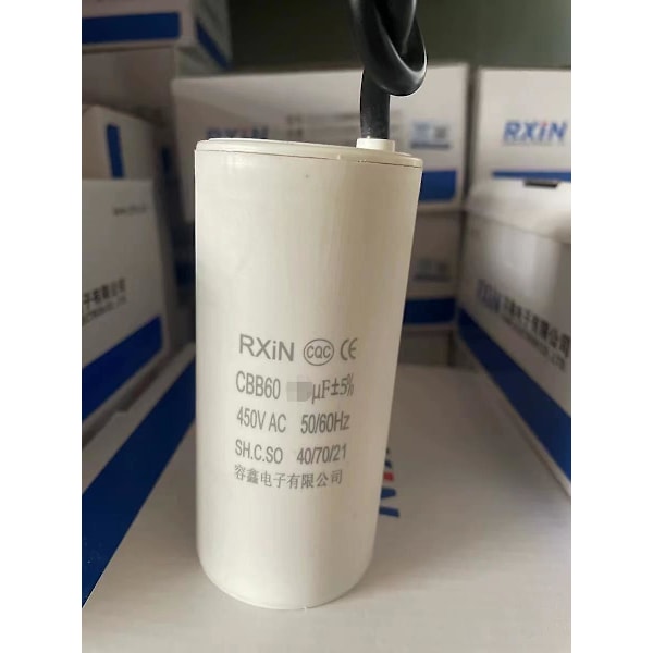 Cbb60 motorstartkondensator 450v 50uf Microfarad kondensatorledning -HG