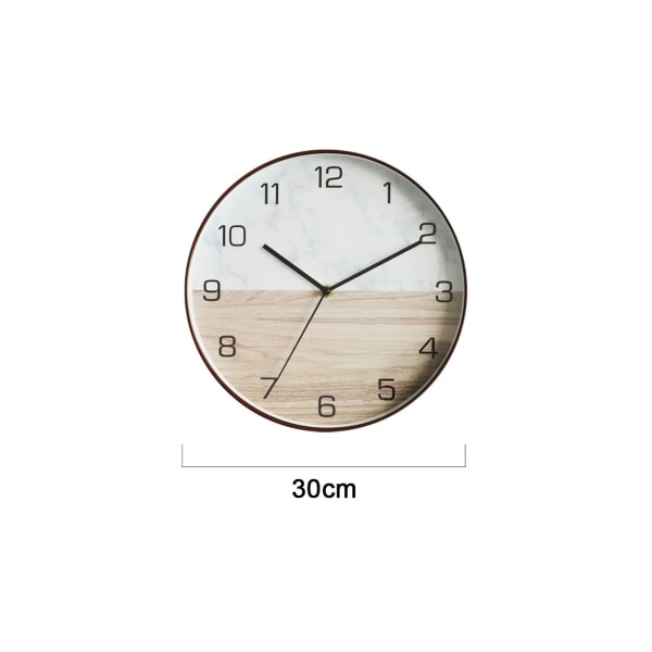 12 tuuman puumainen seinäkello harjattu luova watch moderni yksinkertaisuus*12 tuumaa