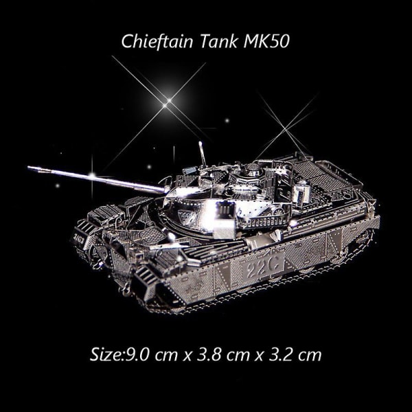 3d Metal Puzzle Gjør-det-selv-manual Famous Tank Military Series Tiger Tanks T-34 Js-2 M1a1 Tank Model Sette sammen Jigsaw Puzzle Chieftain Tank MK50