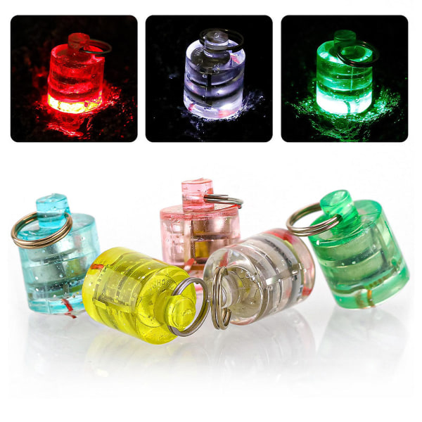 Naievear Fiskkällare Ljus Mini Cylindrisk Led Tre Färger Blinkande Fiskelampa För Fiske White Light