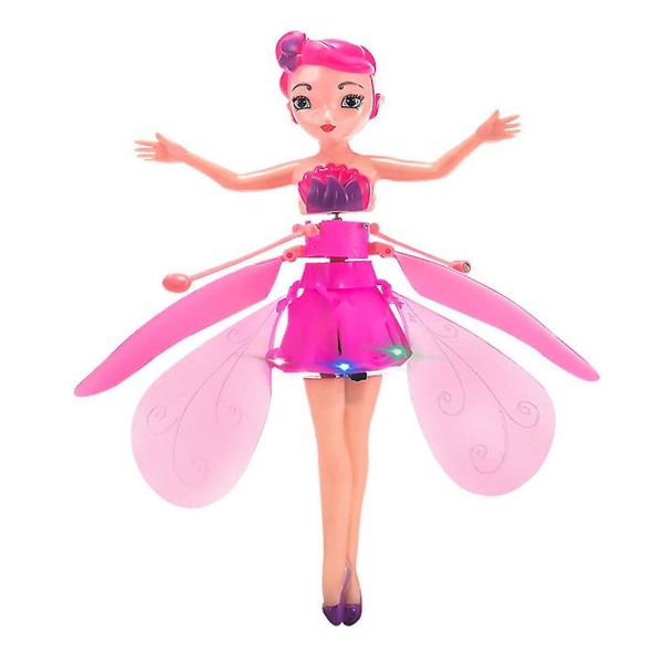 Led Magic Flying Fairy Princess Doll Fjärrkontroll Flying Toy USB laddning kompatibel med barngåvor -ES Pink