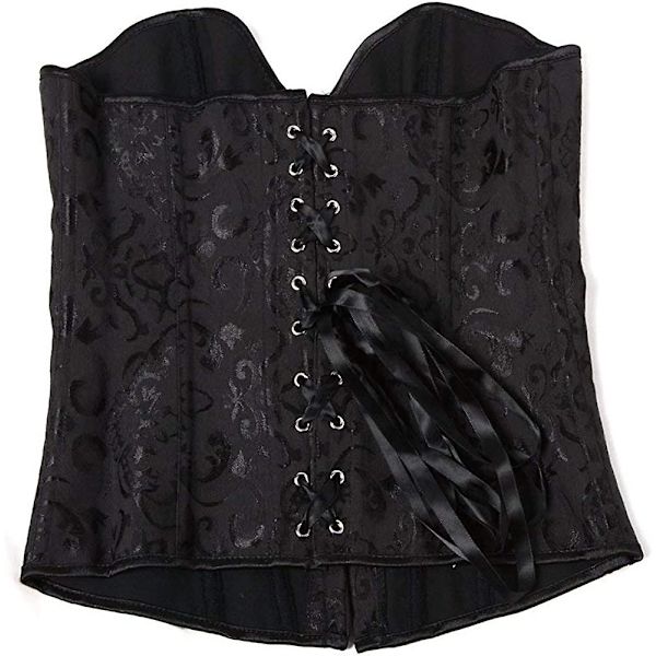 Szivyshi Kvinders Overbust Sweetheart Snøre Plastikknogler Korset Bustier Top -ge Black 809 *L