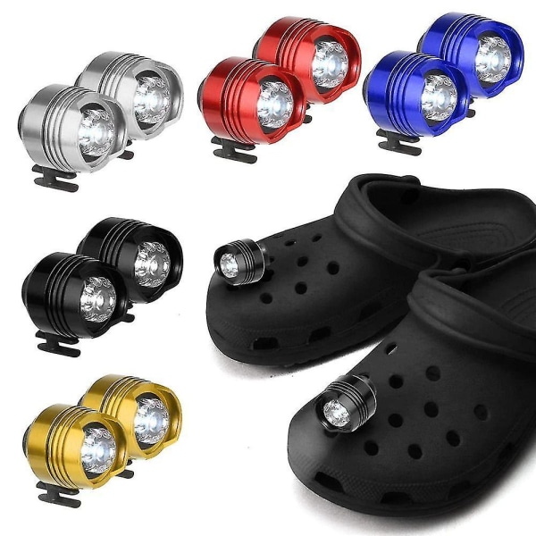 Hodelykter i plast Croc Small Light Morsomme Skotilbehør Løping og Camping USB Oppladbar -ES White Rechargeable