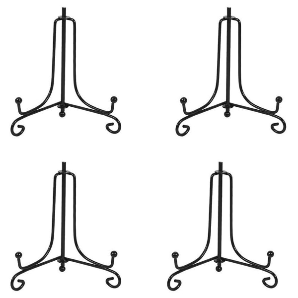 (4-pakning) skjermstativ i jern, svart jernstaffelplate, fotoholderstativ, skjermrammer, Coo