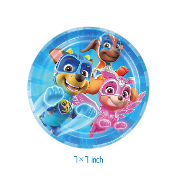 10 st Paw Patrol Tallrikar 7\" för Pojkar, Kalastillbehör, Födelsedagsdekorationer