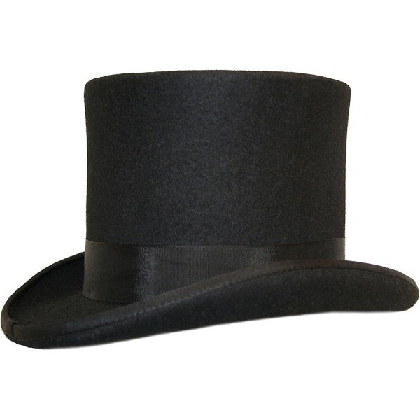 Håndlavet Uld Tophat med Satinforing - Lille til XXL -hg Dark Grey L