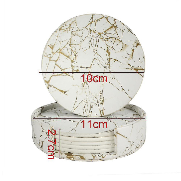 Lærskåler for å beskytte mot søl, kompatibel med bord og skrivebord, slitesterk og sklisikker lærskåle som passer til vanlige - Snngv Platinum Marble
