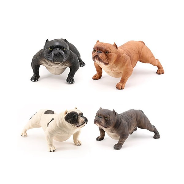 Grå realistisk bøllehund PVC modell figurinnredning