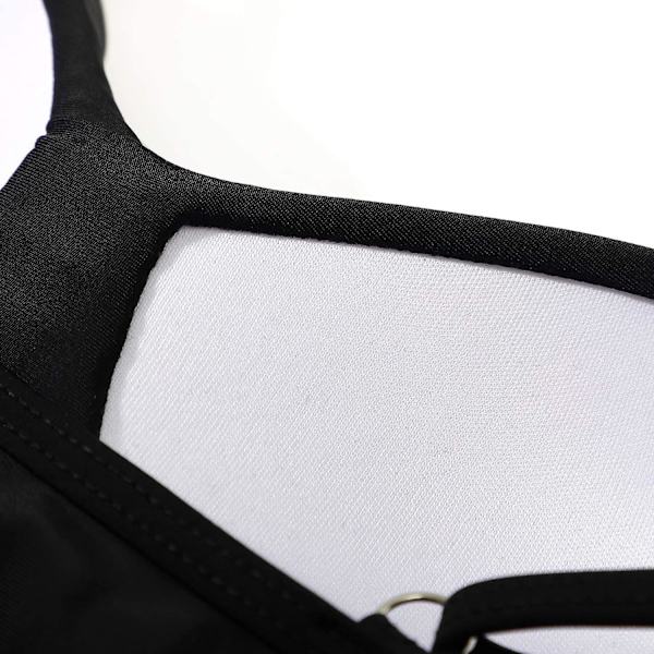 Naisten Ristiinasetetut Push Up Uimapaidat Vatsan Kontrolloivat Halter Bikinit Korkeavyötäröiset Uimapuvut Kaksi Osainen Uimapuvut Black Floral-1 Large