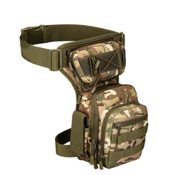 Vandafvisende Militær Taktisk Drop Leg Pouch Bag Cross Over Leg Rig Udendørs Cykling Vandreture Lårpose CP camouflage