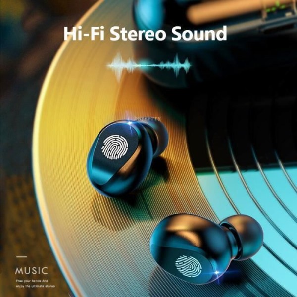 9D Stereo Bluetooth 5.0 høretelefoner Trådløst headset med mikrofon 2000 mAh Power Bank til [1FD55BA]