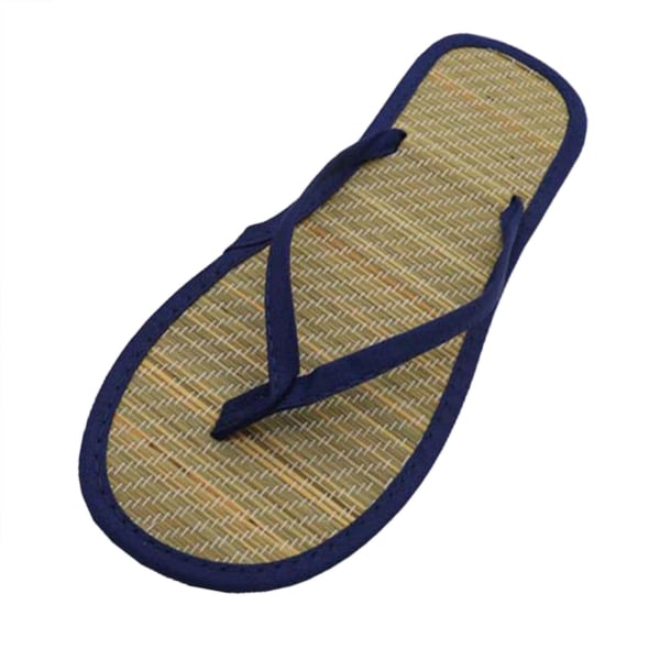 Flate flip-flops for kvinner, kompatible med bordsklir med sklisikre sandaler Silent bambus- og rottingflip-flops Navy blue