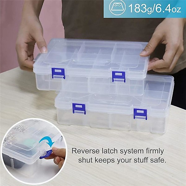 Tackle Box Fiskeutrustning Tackle Box Box 2-pack Facklåda Transparent Behållare Med Delare