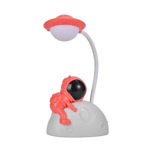Bordlampa Dimbar Astronaut LED Sängbord Studie Ögonskydd Nattlampa Skrivbordsdekoration Present Red