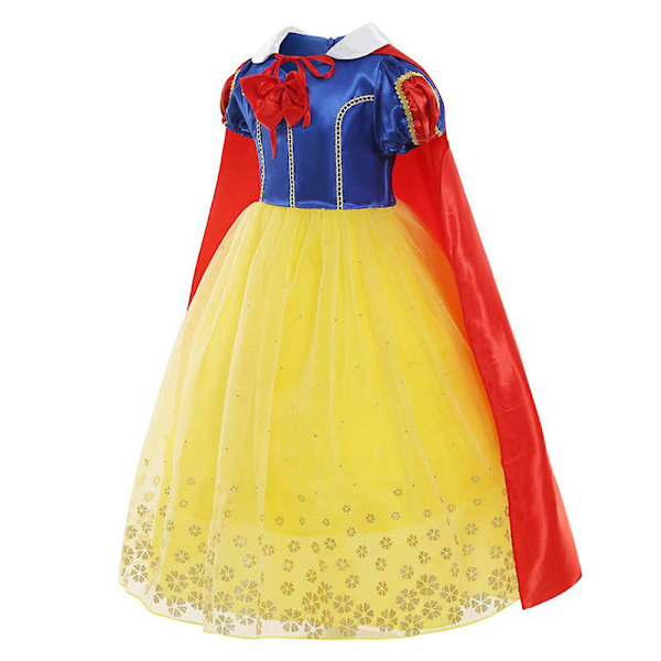 Snövit Prinsessklänning Kostym Cosplay Festkläder + Tillbehör Presenter för Flickor 4-9 År 8-9Years