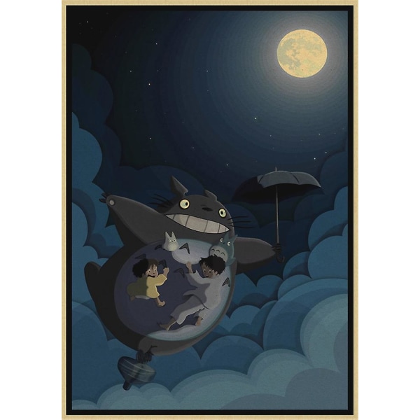Vintage Retro Paper Anime Poster Tonari No Totoro Miyazaki Väggdekor Vintage Heminredning Barnrumsdekoration 22 30X21CM