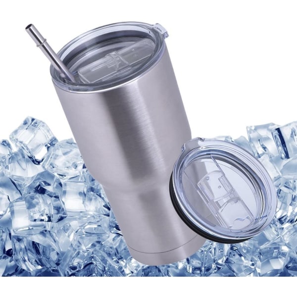 2 Ersättningslock för 30oz Rostfritt Stål Tumbler Resekopp - Passar Inre Diameter 3.58 TUM (Transparent) - Multi