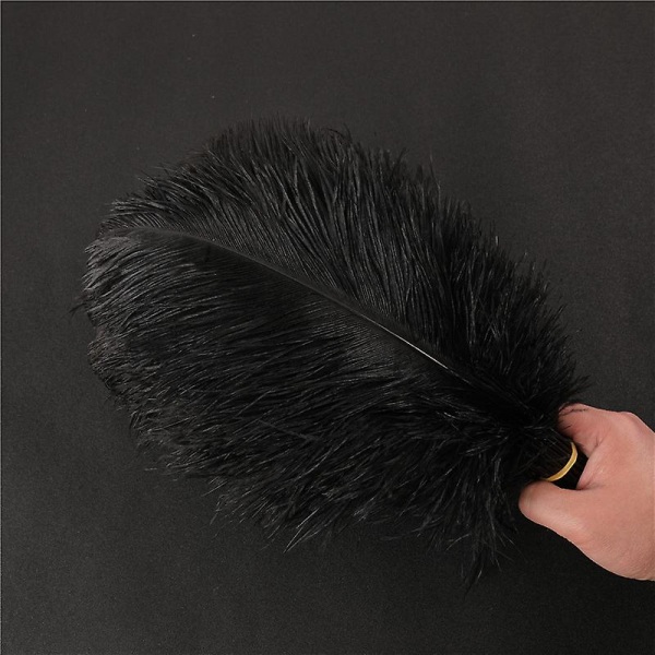 10~50 pakke 30-35 cm store strudsefjer Plume Craft bryllupsfest dekorationer Black 10