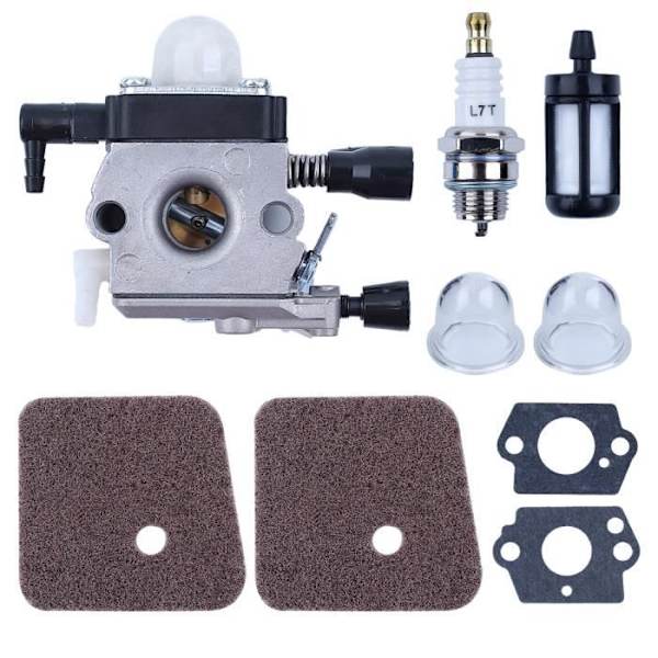 Kaasuttimen ilmansuodatin pohjapolttoainepumppu sytytystulppa sarja yhteensopiva STIHL FS85 FS80 R FS76 FS75 FS74 FC55 FS55 FS46 FS45 FS38