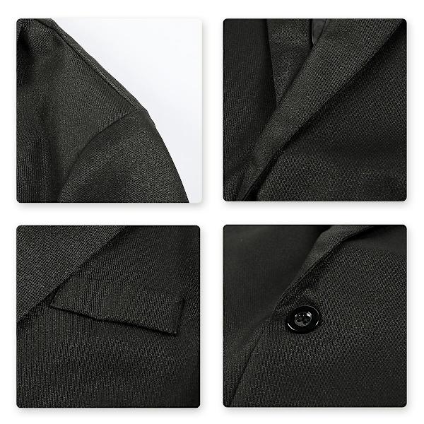Yynuda Miesten Business Casual Klassinen lovettu käänne, kaksinkertainen jaettu puhdas väri, yksinapillinen pukutakki 11 väriä Black XL