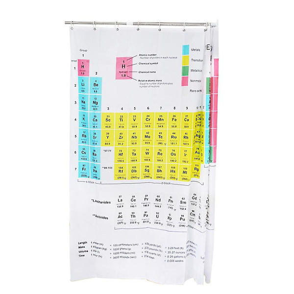 Tib Periodic Table Polyesterisuihkuverho, sama tyyli kuin Big Bang Theory