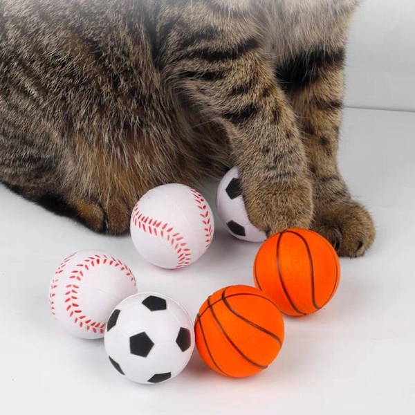 4/12-pack Mini Pet Sportgummibollar Hund Valp Lek Kasta Hämta Träning Kattleksak 1-pack (4 sportbollar)