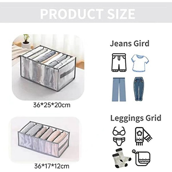 4 stk garderobeskap, oppgraderte vaskbare skaporganiseringer og oppbevaring, Jeans Leggings Com