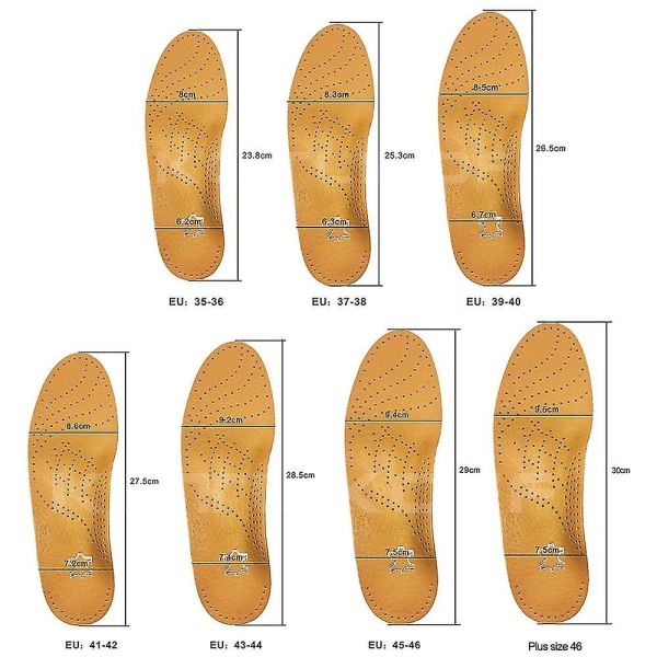 Læder ortotisk indersål til flade fødder Buestøtte Ortopædiske sko Sål indlægssåler til fødder Mænd Kvinder Børn O/x Ben korrigeret EU 37 to 38