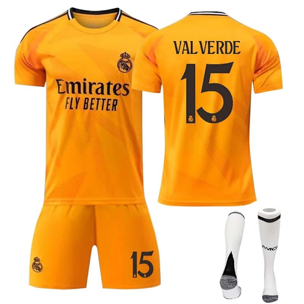 2425 Real Madrid borta fotbollströja VAL VERDE tröja med strumpor XL(180-185cm)