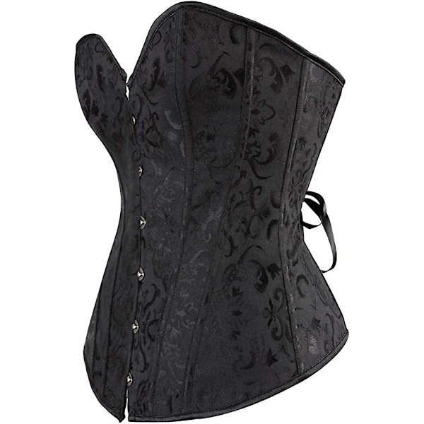 Szivyshi Kvinders Overbust Sweetheart Snøre Plastikknogler Korset Bustier Top -ge Black 809 *L