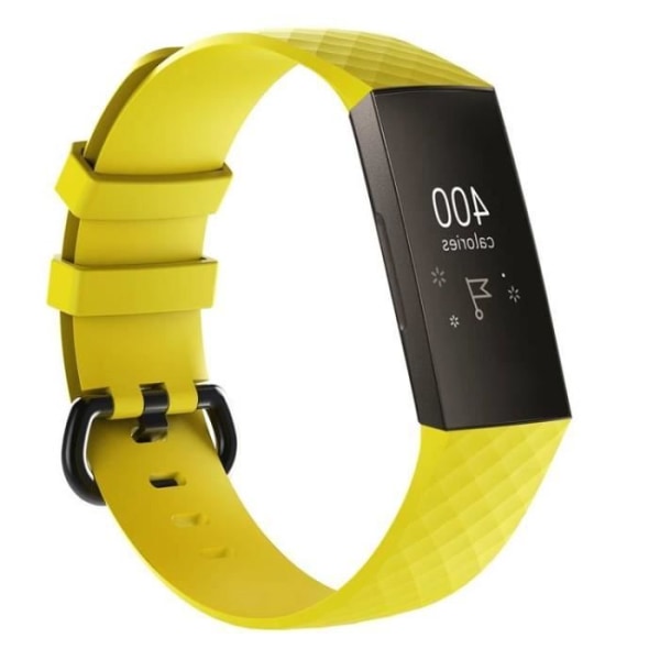 (S)Erstatnings silikone sportsurrem til Fitbit Charge 3 Fitness Activity 3-Yellow