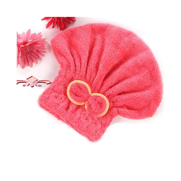 Hårtørkende håndkle 3 pakker, hurtigtørkende mikrofiber hårhåndkle, superabsorberende hårhåndkle-rød