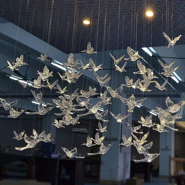 10 pakke takdekorasjon Flyvende fugl Naturtro DIY Hengende Dekorativ For Barnehage Kjøpesenter Soveromsfest