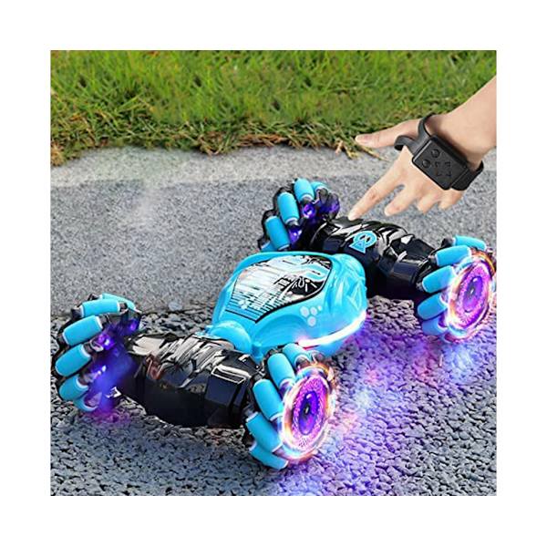 Geststyrningsbil med Twist-funktion - Handstyrningsklocka, USB, Blå