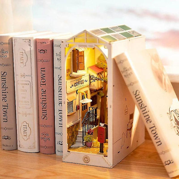 Robotime Rolife DIY Bogreol Japansk Sakura Densya I Books Series Træ Miniaturehus Med Møbler Dukkehuse Sæt Legetøj Jb Tgb01 sakura densya