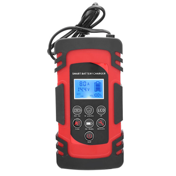 DC‑80 Smart Batterioplader Vedligeholdelsesbeskytter Overopladningsbeskyttelse til Bil Motorcykel AC110‑220VUS Stik