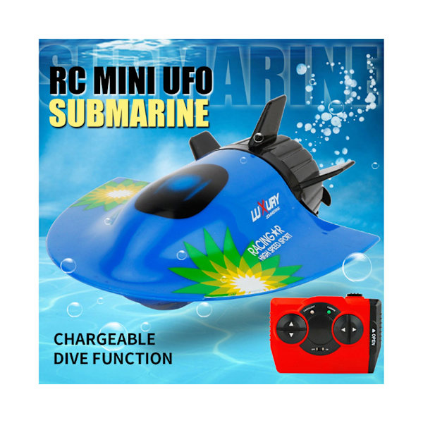 Mini RC ubåtsleksak - droppsäker, blå
