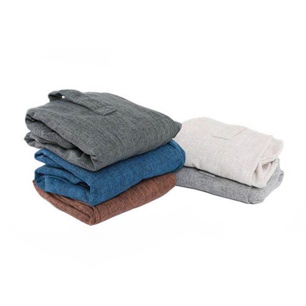 Dammskyddande, halkfri träningsbollsskydd i bomullslinne, praktiskt fint stickat yogabollsskydd för hemmet Grey with White M