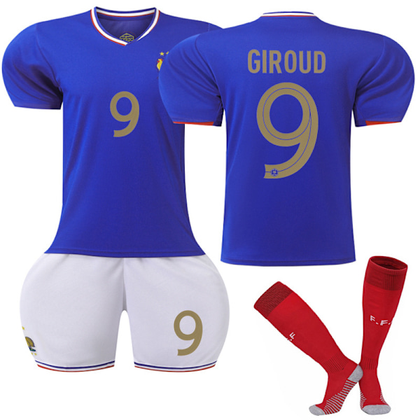 2024 Frankrike hemma Giroud fotbollsdräkt set 16(90-100cm)