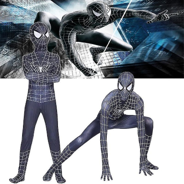 Drengenes Sorte Spiderman Party Cosplay Kostume Superhelt Jumpsuit Fancy Dress Up -hg 3-4 Years