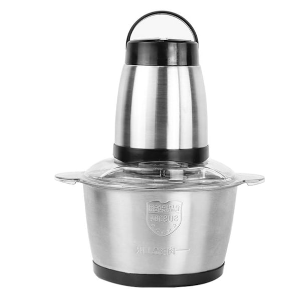 Matberedare Rostfritt Stål 2L Elektrisk Matberedare Köttkvarn Blender Mixer Maskin Köksapparater, EU-kontakt
