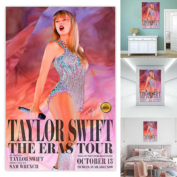 Taylor Swift Juliste The Eras Tour Wall Art 13. lokakuuta World Tour Elokuvajulisteet Seinäkoristeet Kehystämättömät fanit Lahjat -ES 40*60cm