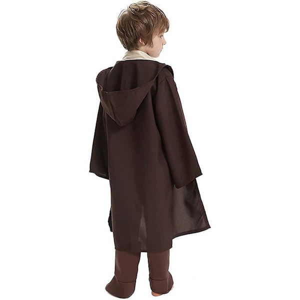 4-12-vuotiaat lapset Star Wars -jedi-cosplay Luke Skywalker -asu, hupullinen viitta viitta vyö housut set asut lahjat 7-9 Years