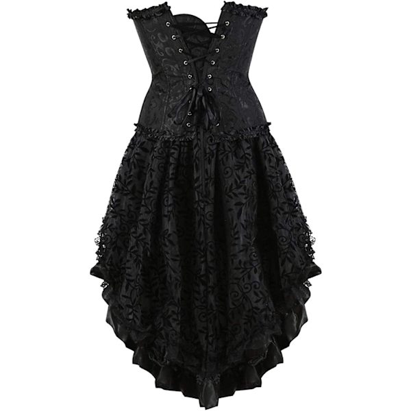 Szivyshi Kvinders Overbust Sweetheart Snøre Plastikknogler Korset Bustier Top -ge Black819 S
