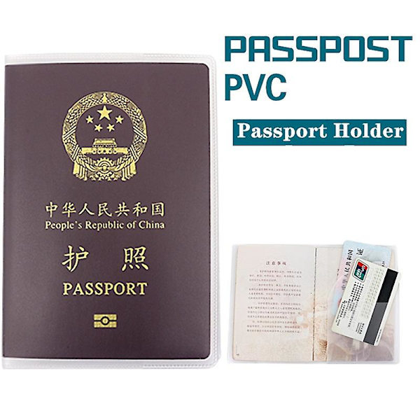 5 kpl Toinen Versio Vedenkestävä Läpinäkyvä Passinkotelo Korttikotelo PVC Matkapassin Kotelo Luottokorttikotelo 5pcs Transparent