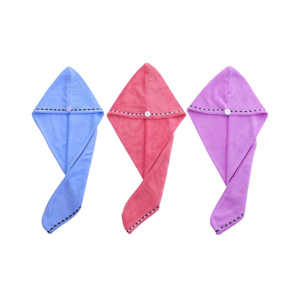 Hårtørrende håndklæder til kvinder, 3-pak superbløde, absorberende mikrofiber turbaner Twist hårindpakning -mørkeblå + mørk lilla + mørk pink