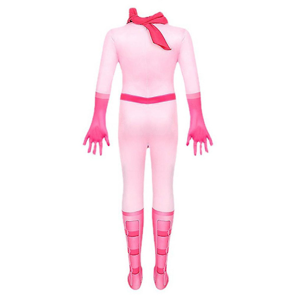 4-8 År Barn Flickor Peach Prinsessa Cosplay Kostym Set Jumpsuits+scarf För Halloween Födelsedagsfest Presenter 6-7 Years